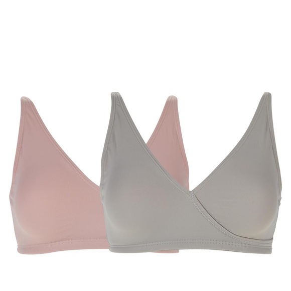 Rhonda Shear Other - Rhonda Shear 2-pack Medium Butterknit Wrap Bra with Removable Pads Pink & Grey
